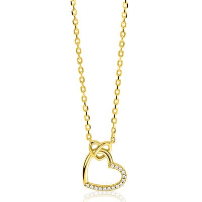 ZINZI ZINZI Ketting | Twee Harten Verbonden | VERGULD | ZIC2874Y