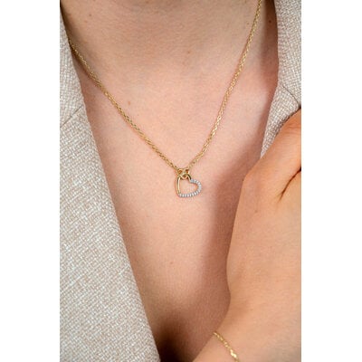 ZINZI ZINZI Ketting | Twee Harten Verbonden | VERGULD | ZIC2874Y
