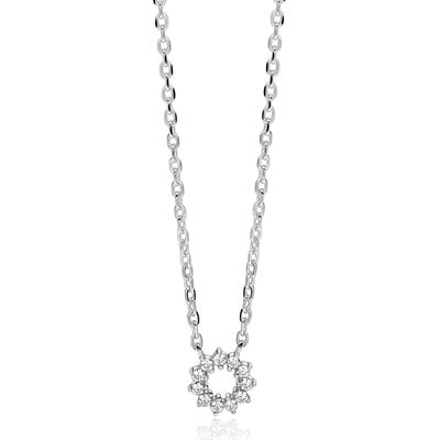 ZINZI ZINZI Ketting | Open Zonnetje Zirkonia | ZILVER | ZIC2870