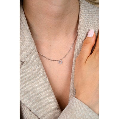 ZINZI ZINZI Ketting | Open Zonnetje Zirkonia | ZILVER | ZIC2870