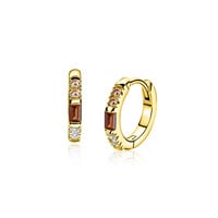 ZINZI ZINZI Oorbellen | 13mm OORRINGEN Luxe Kleurstenen | VERGULD | ZIO2869