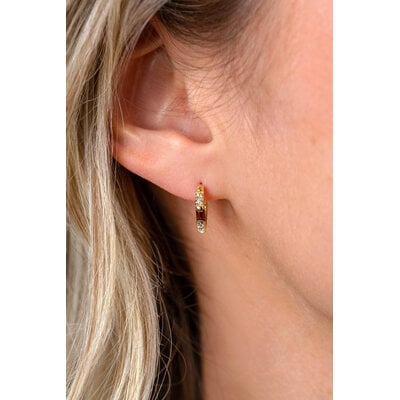 ZINZI ZINZI Oorbellen | 13mm OORRINGEN Luxe Kleurstenen | VERGULD | ZIO2869