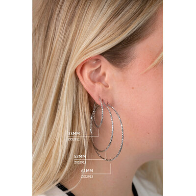 ZINZI ZINZI Oorbellen | Oorringen Gediamanteerd 33mm | ZILVER | ZIO2911