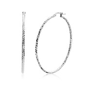 ZINZI ZINZI Oorbellen | Oorringen Gediamanteerd 52mm | ZILVER | ZIO2912