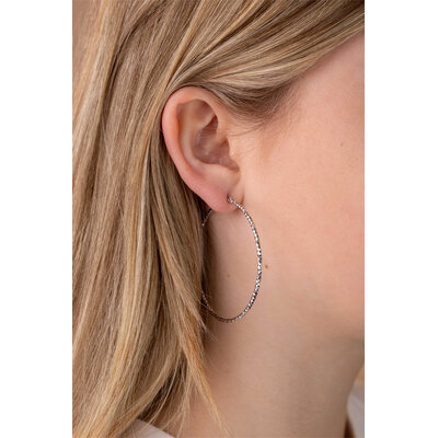 ZINZI ZINZI Oorbellen | Oorringen Gediamanteerd 52mm | ZILVER | ZIO2912