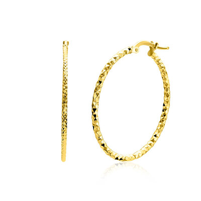 ZINZI ZINZI Oorbellen | Oorringen Gediamanteerd 33mm | VERGULD | ZIO2911G