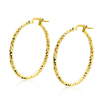 ZINZI ZINZI Oorbellen | Oorringen Gediamanteerd 33mm | VERGULD | ZIO2911G