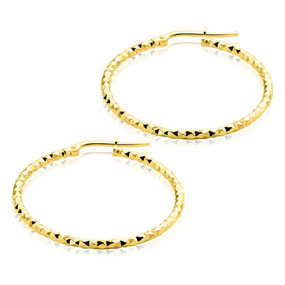 ZINZI ZINZI Oorbellen | Oorringen Gediamanteerd 33mm | VERGULD | ZIO2911G