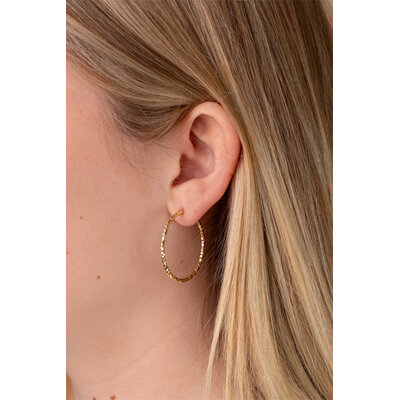 ZINZI ZINZI Oorbellen | Oorringen Gediamanteerd 33mm | VERGULD | ZIO2911G