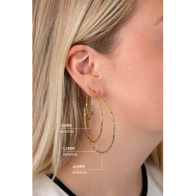 ZINZI ZINZI Oorbellen | Oorringen Gediamanteerd 33mm | VERGULD | ZIO2911G