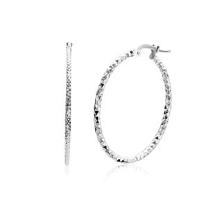 ZINZI ZINZI Oorbellen | Oorringen Gediamanteerd 33mm | ZILVER | ZIO2911
