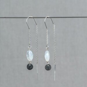 JEH JEWELS JEH JEWELS Oorbellen | Doortrek oorbel + Maansteen
