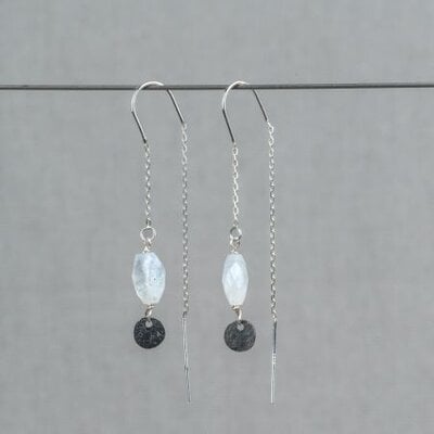 JEH JEWELS JEH JEWELS Oorbellen | Doortrek oorbel + Maansteen | 21340