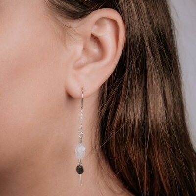 JEH JEWELS JEH JEWELS Oorbellen | Doortrek oorbel + Maansteen | 21340