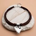 UNOde50 UNOde50 Ketting | Leren Ketting met Verzilverde Hart Hanger | SS26