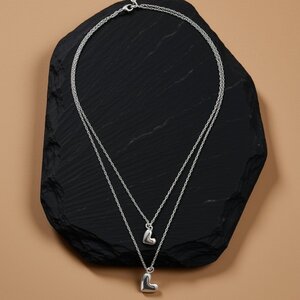 UNOde50 UNOde50 Ketting | Dubbele Ketting met Hart Hangers | SS26