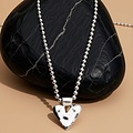 UNOde50 UNOde50 Ketting | Lange bolletjes ketting met hart hanger | SS26