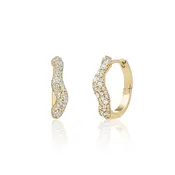 SPARKLING SPARKLING Oorbellen |  Pave Twirl Creolen | CZ | Verguld