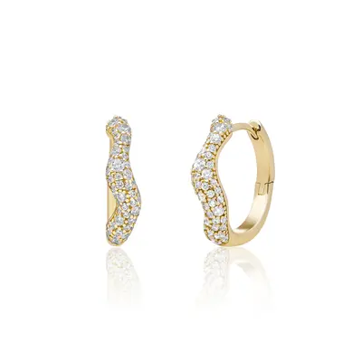 SPARKLING SPARKLING Oorbellen |  Pave Twirl Creolen | CZ | Verguld