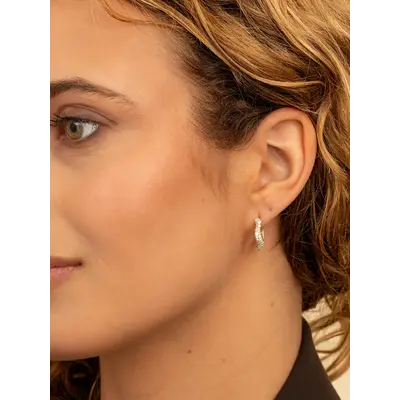 SPARKLING SPARKLING Oorbellen |  Pave Twirl Creolen | CZ | Verguld