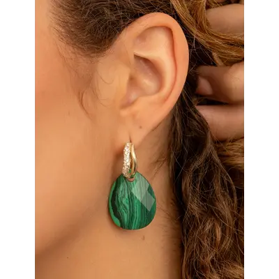 SPARKLING SPARKLING Oorbellen |  Pave Double Twirl Creolen | CZ | Verguld