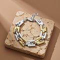 UNOde50 UNOde50 Armband | Silver & Gold Square Links | Bicolor | SS26