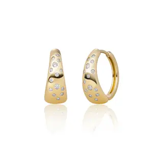 SPARKLING SPARKLING Oorbellen |  Bold Flush Creolen | CZ | Verguld
