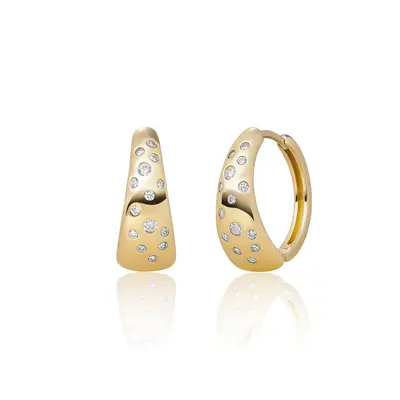 SPARKLING SPARKLING Oorbellen |  Bold Flush Creolen | CZ | Verguld