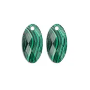 SPARKLING SPARKLING Oorbellen | Edelstenen | Malachite Large Leaf