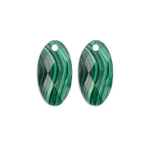 SPARKLING SPARKLING Oorbellen | Edelstenen | Malachite Large Leaf