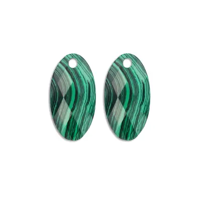 SPARKLING SPARKLING Oorbellen | Edelstenen | Malachite Large Leaf