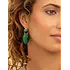 SPARKLING SPARKLING Oorbellen | Edelstenen | Malachite Large Leaf