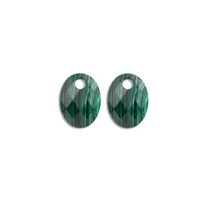 SPARKLING SPARKLING Oorbellen | Edelstenen | Malachite Medium Oval