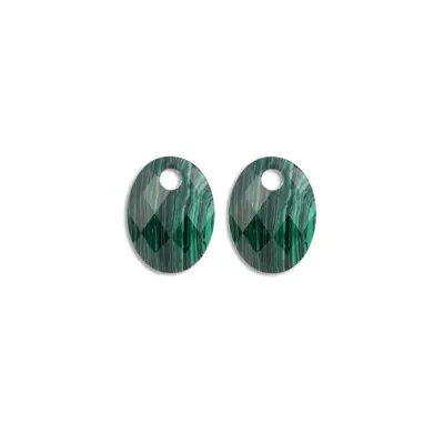 SPARKLING SPARKLING Oorbellen | Edelstenen | Malachite Medium Oval