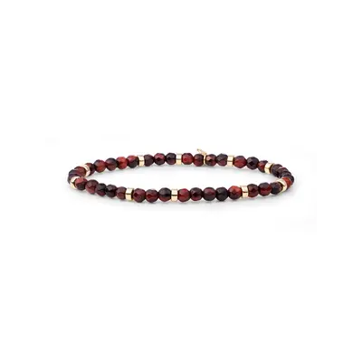 SPARKLING SPARKLING Armband | Roundel Interstellar Armband Red Tiger Eye | Verguld