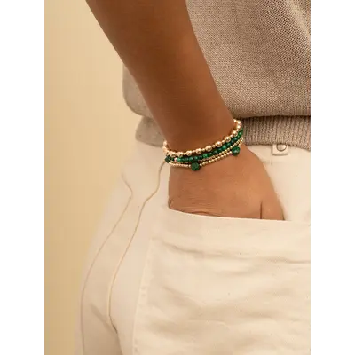 SPARKLING SPARKLING Armband | Saturn Armband Small Malachite | Verguld
