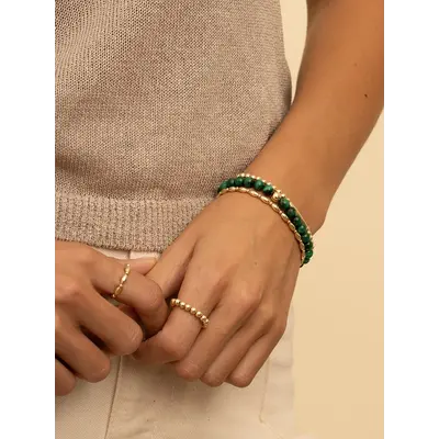 SPARKLING SPARKLING Armband | Saturn Armband Large Malachite | Verguld