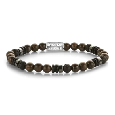 REBEL & ROSE REBEL & ROSE Armband | Variations Brown Forest | 6 mm