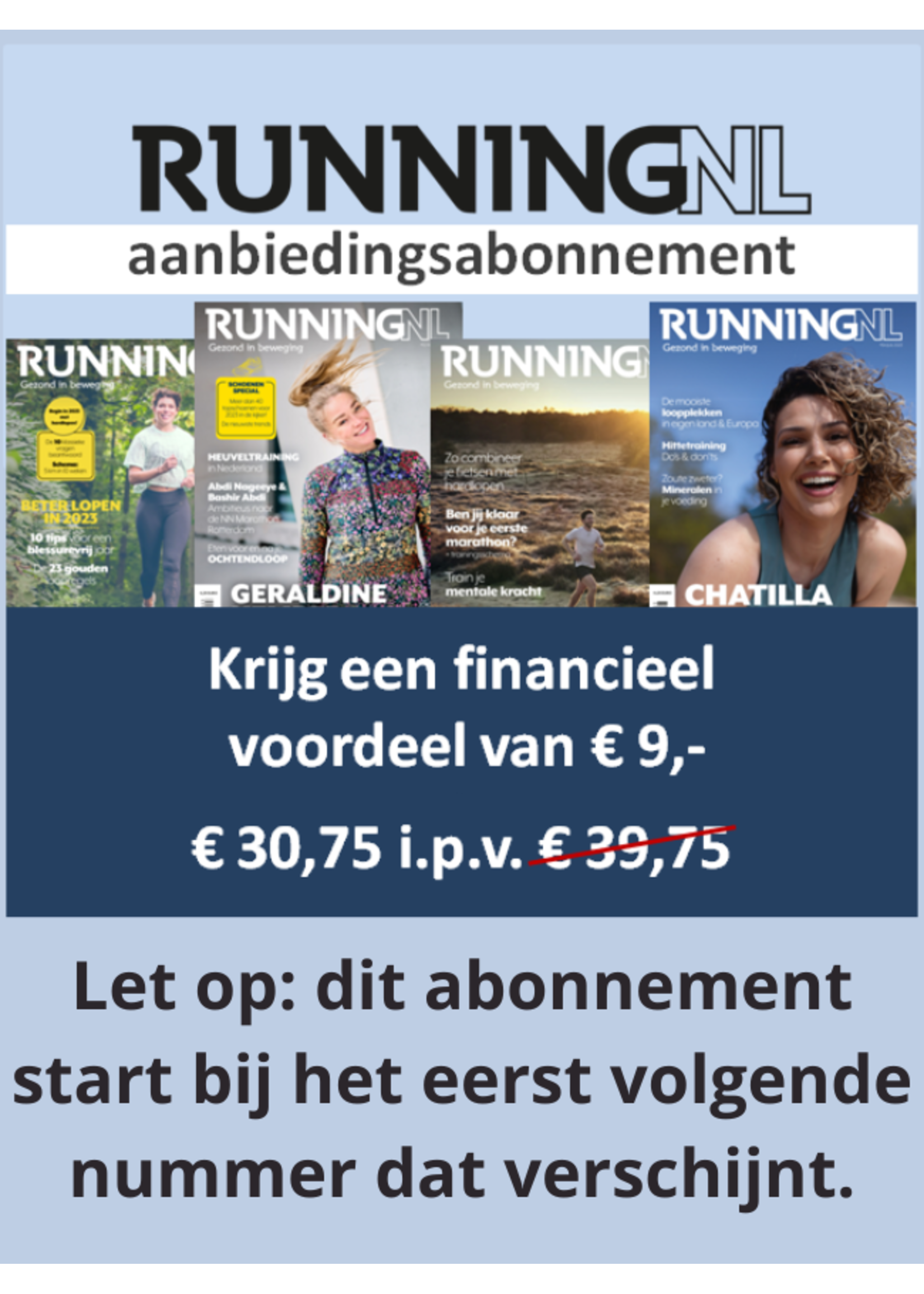 RunningNL RunningNL aanbiedingsabonnement