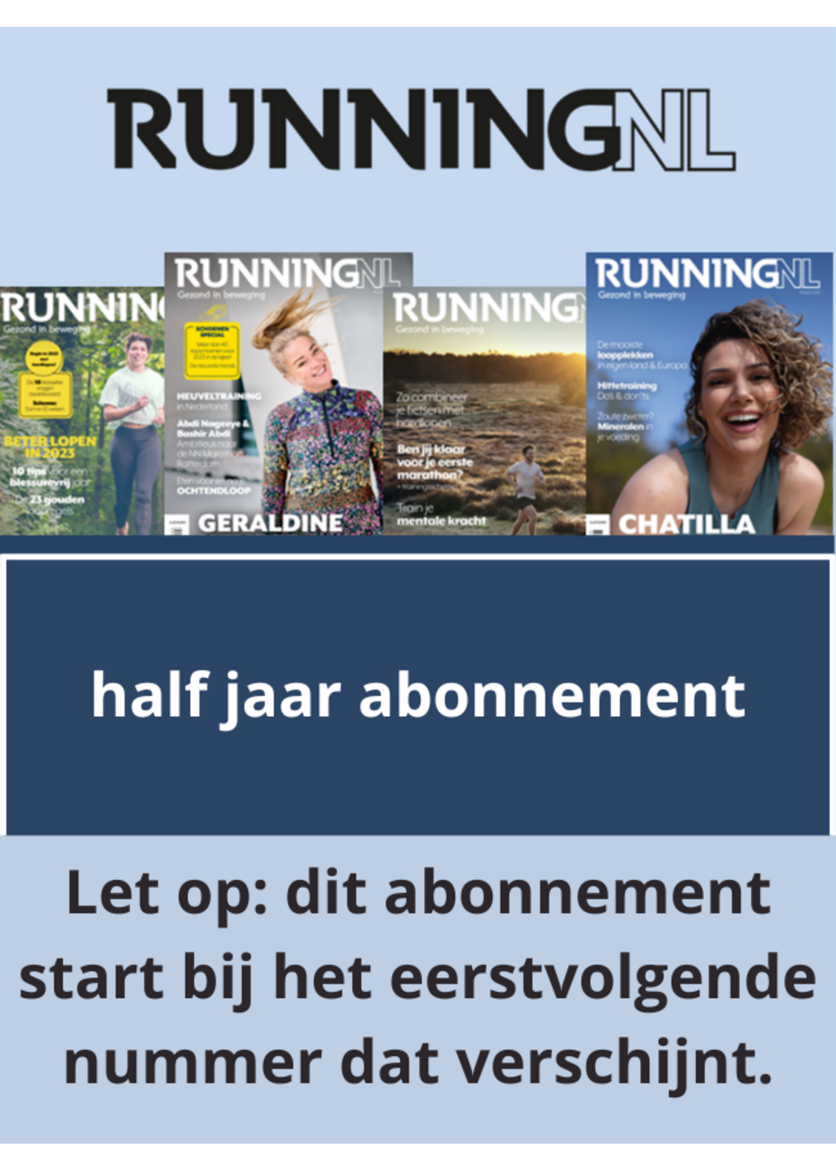 RunningNL RunningNL half jaar abonnement