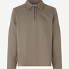 Samsoe Samsoe Jonathan 11746 Half Zip Logo Sweat - Brindle Samsoe Samsoe Jonathan 11746 Half Zip Logo Sweat - Brindle