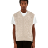 Arte Antwerp Multi Texture Sleeveless Vest - Cream Arte Antwerp Multi Texture Sleeveless Vest - Cream