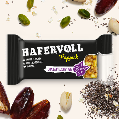 HAFERVOLL Flapjack Chia Dattel Pistazie HAFERVOLL Flapjack Chia Dattel Pistazie