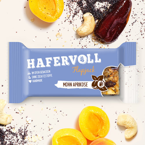 HAFERVOLL Flapjack Mohn Aprikose HAFERVOLL Flapjack Mohn Aprikose
