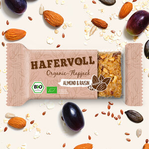 HAFERVOLL 18er Organic Flapjack Almond & Raisin