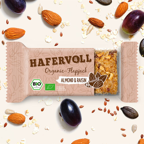 HAFERVOLL 18er Box - Organic Flapjack Almond & Raisin