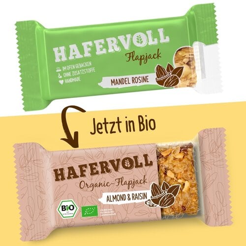 HAFERVOLL 18er Box - Organic Flapjack Almond & Raisin