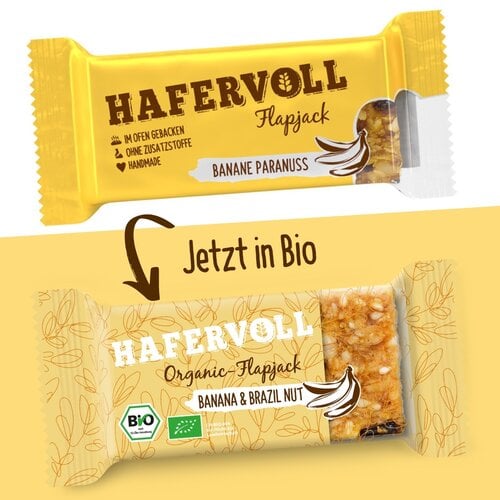 HAFERVOLL 18er Box - Organic Flapjack Banana & Brazil Nut