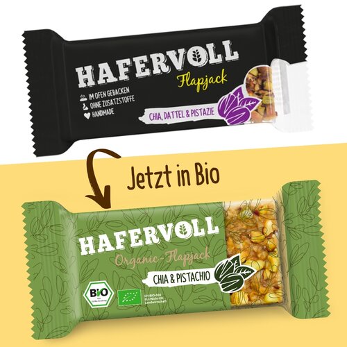 HAFERVOLL 18er Box - Organic Flapjack Chia & Pistachio