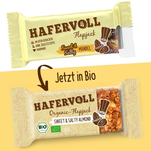 HAFERVOLL 18er Box - Organic Flapjack Sweet & Salty Almond